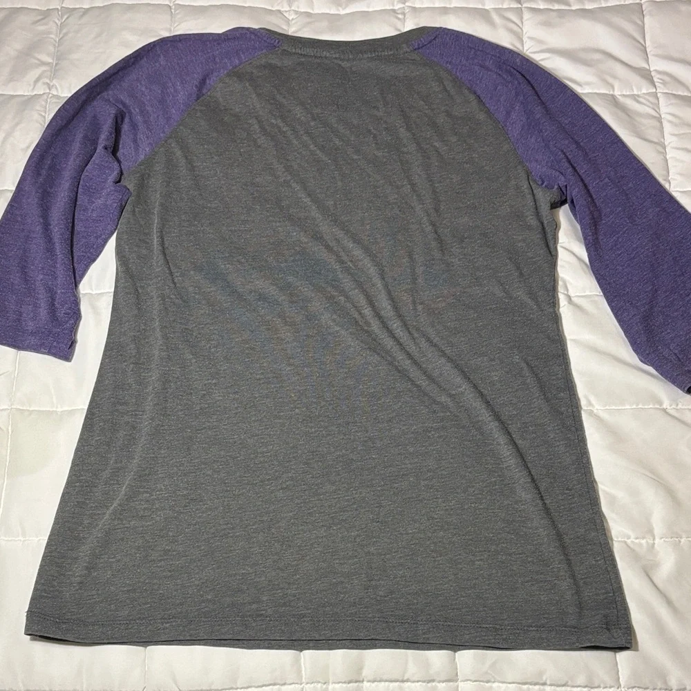 Colosseum KSU Kansas State University Gray and Purple Baseball Tee